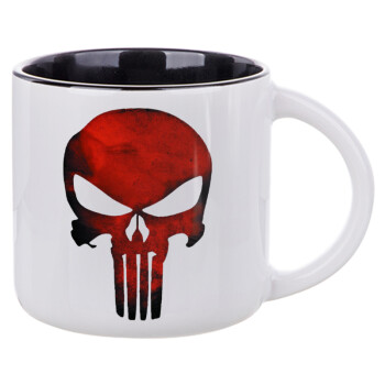 Red skull, Κούπα κεραμική 400ml Λευκή/Μαύρη