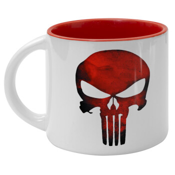 Red skull, Κούπα κεραμική 400ml Λευκή/Κόκκινη