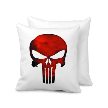 Red skull, Sofa cushion 40x40cm includes filling
