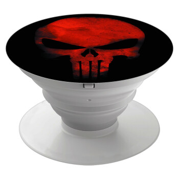 Red skull, Phone Holders Stand  White Hand-held Mobile Phone Holder