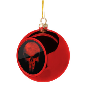 Red skull, Christmas tree ball Red 8cm