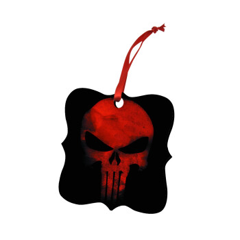 Red skull, Christmas ornament polygon wooden 7.5cm