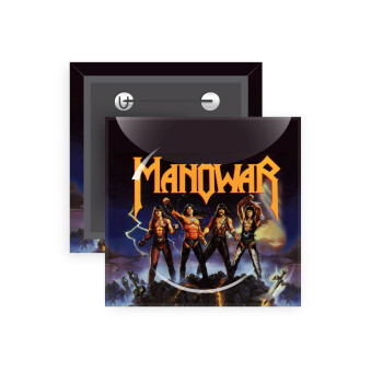 Manowar Fighting the world, Κονκάρδα παραμάνα τετράγωνη 5x5cm