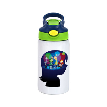 Τα Μυαλά που Κουβαλάς, Children's hot water bottle, stainless steel, with safety straw, green, blue (350ml)