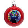 Red Christmas tree ornament bauble 8cm