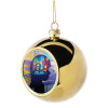 Golden Christmas tree ball ornament 8cm