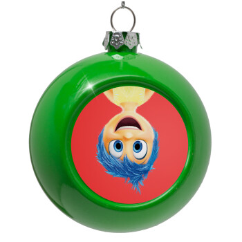 joy, Green Christmas tree ornament bauble 8cm