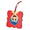 Christmas ornament polygon wooden 7.5cm