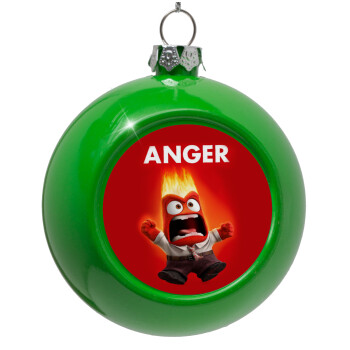 Anger, Green Christmas tree ornament bauble 8cm