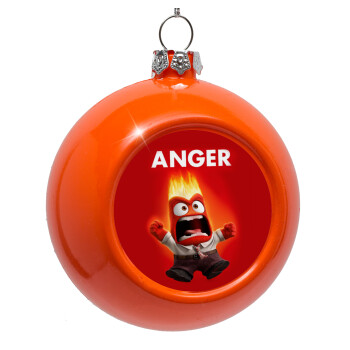 Anger, Orange Christmas tree ornament bauble 8cm