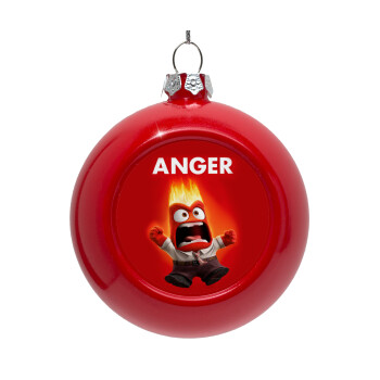 Anger, Red Christmas tree ornament bauble 8cm