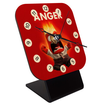 Anger, Quartz Table clock in natural wood (10cm)