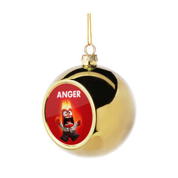 Anger, Golden Christmas tree ball ornament 8cm