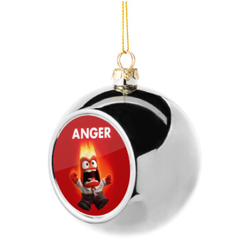 Anger, Χριστουγεννιάτικη μπάλα δένδρου Ασημένια 8cm