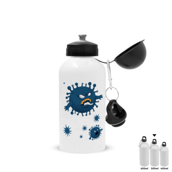 monster virus, Metal water bottle, White, aluminum 500ml