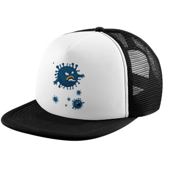 monster virus, Καπέλο Ενηλίκων Soft Trucker με Δίχτυ Black/White (POLYESTER, ΕΝΗΛΙΚΩΝ, UNISEX, ONE SIZE)