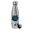 Metallic water bottle, stainless steel, 750ml