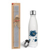 Easter candle, metallic white thermos bottle (500ml) & aromatic flat candle (30cm) (GRAY)