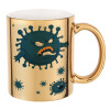 Mug ceramic, gold mirror, 330ml