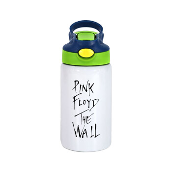 Pink Floyd, The Wall, Children's hot water bottle, stainless steel, with safety straw, green, blue (350ml)