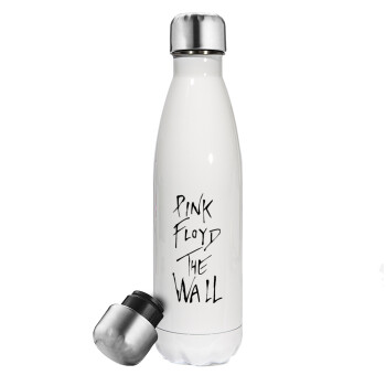 Pink Floyd, The Wall, Μεταλλικό παγούρι θερμός Λευκό (Stainless steel), διπλού τοιχώματος, 500ml