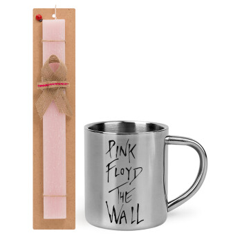 Pink Floyd, The Wall, Easter Set, metallic thermal cup (300ml) & aromatic flat Easter candle (30cm) (PINK)