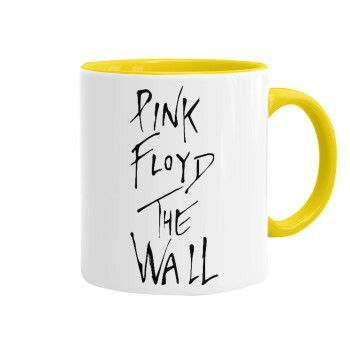 Pink Floyd, The Wall, Κούπα χρωματιστή κίτρινη, κεραμική, 330ml