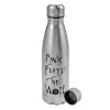 Metallic water bottle, stainless steel, 750ml