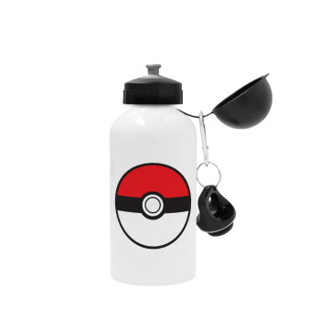Pokemon ball, Metal water bottle, White, aluminum 500ml