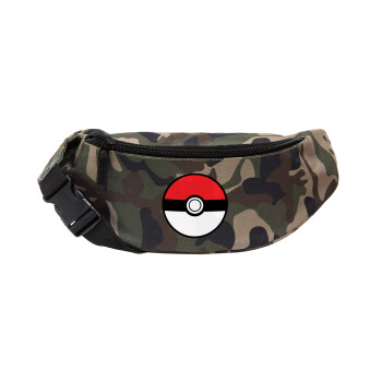 Pokemon ball, Unisex τσαντάκι μέσης (μπανάνα) χρώματος παραλλαγή Jungle με 2 τσέπες