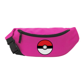 Pokemon ball, Unisex τσαντάκι μέσης (μπανάνα) χρώματος ΡΟΖ με 2 τσέπες