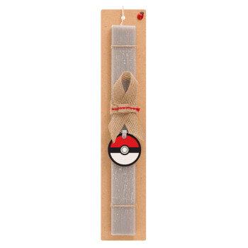 Pokemon ball, Easter Set, wooden keychain & scented Easter candle flat (30cm) (GRAY)