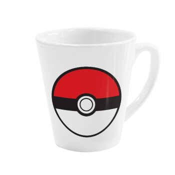 Pokemon ball, Κούπα κωνική Latte Λευκή, κεραμική, 300ml