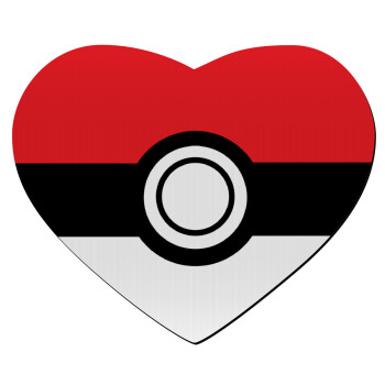 Pokemon ball, Mousepad heart 23x20cm