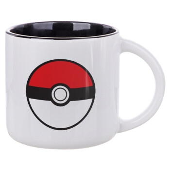 Pokemon ball, Κούπα κεραμική 400ml Λευκή/Μαύρη