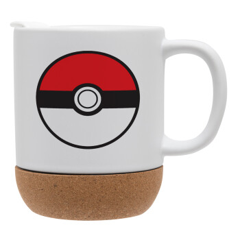 Pokemon ball, Ceramic coffee mug Cork (MAT), 330ml (1pcs)