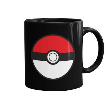 Pokemon ball, Mug black, ceramic, 330ml