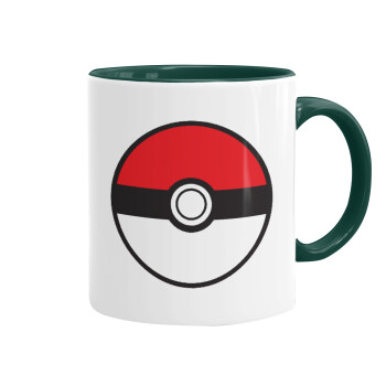 Pokemon ball, Mug colored green, ceramic, 330ml