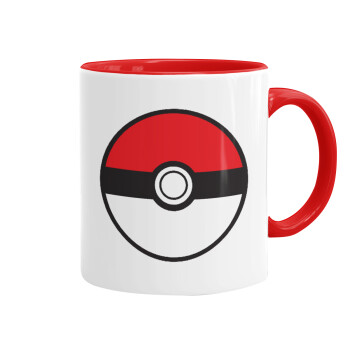 Pokemon ball, Mug colored red, ceramic, 330ml