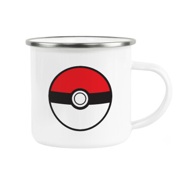 Pokemon ball, Metallic enamel cup white 360ml