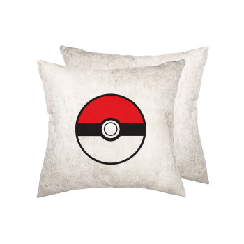 Pokemon ball, Μαξιλάρι καναπέ Δερματίνη Γκρι 40x40cm με γέμισμα