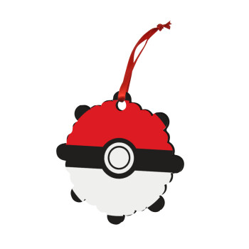 Pokemon ball, Στολίδι Χριστουγεννιάτικο στολίδι snowflake ξύλινο 7.5cm