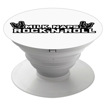 Milk, Naps, Rock N Roll, Phone Holders Stand  White Hand-held Mobile Phone Holder