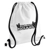 Backpack pouch GYMBAG white, with pocket (40x48cm) & thick cords