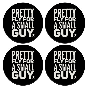 Pretty fly for a small guy, SET of 4 round wooden coasters (9cm)