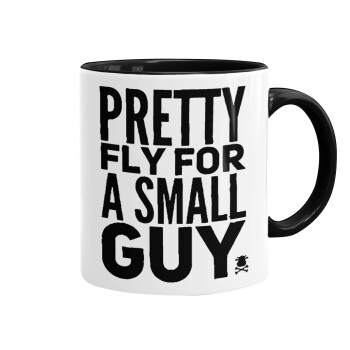 Pretty fly for a small guy, Mug colored black, ceramic, 330ml
