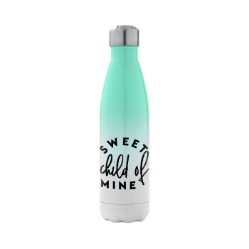 Sweet child of mine!, Metal mug thermos Green/White (Stainless steel), double wall, 500ml