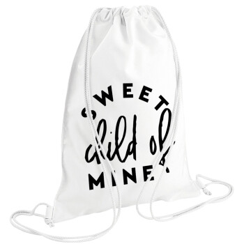 Sweet child of mine!, Backpack pouch GYMBAG white (28x40cm)