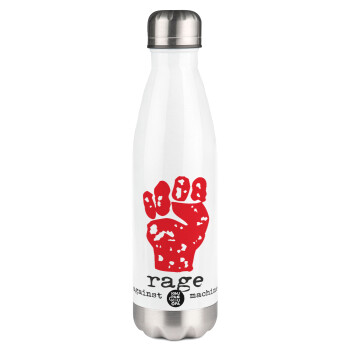 Rage against the machine, Metal mug thermos White (Stainless steel), double wall, 500ml