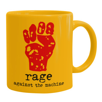 Rage against the machine, Ceramic coffee mug yellow, 330ml